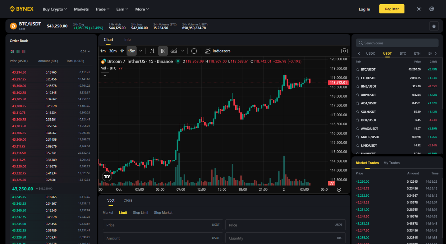 Bynex Full Package | NuxtJS Cryptocurrency Futures Exchange Template - 3