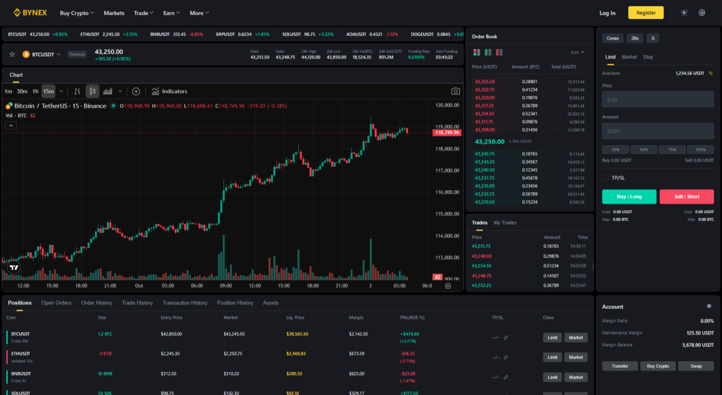 Bynex Full Package | NuxtJS Cryptocurrency Futures Exchange Template - 4
